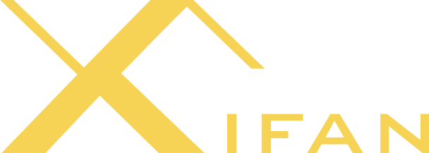 Red corporate logo featuring stylized letter X icon with XIFAN text for Guangxi Xifan Trade
